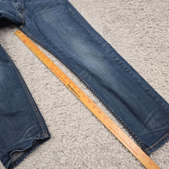 Levis 502 Jeans Mens 32x30 (Fits 30x27) Blue Tapered Whiskers Mid Rise Denim - Picture 13 of 15